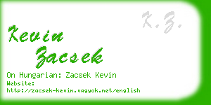 kevin zacsek business card